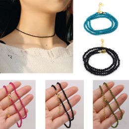 STRANDS Simple Spinel kralen ketting vrouwelijk fijne sieraden vrouwen micro gefacetteerd juweel korte kettingen armband dames feest choker ketting