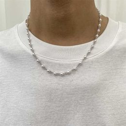 Strands Small Pearl Beads Chain Gargantilla corta Collar para hombres Trendy Beaded en el cuello 2023 Fashion Jewelry Collar Gifts 230613