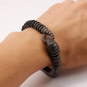 Bracelet de modélisation de serpents Stands pour hommes Punk Black Chain en acier inoxydable Jewelry Rock Accessoires