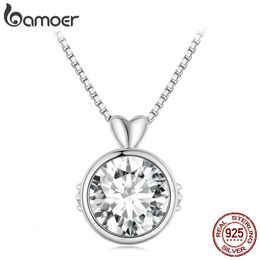 Brins Cordes 10CT Collier Pendentif Rond En Argent Sterling 925 Petite Chaîne De Cou De Coeur Pour Les Femmes Bijoux De Fiançailles De Mariage 230412