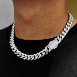 STRANDS STRINGEN 12mm Hip Hop Roestvrij stalen sieraden Homme Cadena Luxe Miami Cuban Link Chain Men Rapper Rock Necklace 230316