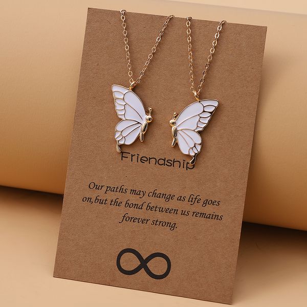 Stands Strings 1pair Beauty Butterfly Pendant Colliers For Women Girl Special Gift For Mother Daughter Chain Chalers For Sister Friend 230426
