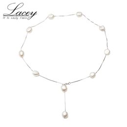 Hebras Cuerdas 925 Cadena de plata Collar de perlas reales Multi agua dulce para mujeres Cuentas naturales Regalos de navidad 230731