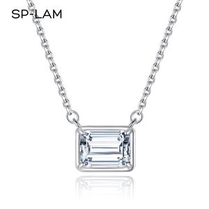 Strands Strings Emerald Cut Pendant Necklaces Unique Design Classic Women Wedding Link Chain Necklace Fine Jewelry For Party 1CT 230731