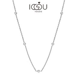 Strands Strings IOGOU Tour de Cou en Argent Sterling 925 Rond 2 5mm D Couleur Collier pour Femmes Vierge Filles Cadeau avec Chaîne Longueur 16 2 pouces 230729