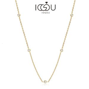 Strengen Strings IOGOU Choker 925 Sterling Zilver Ronde 2 5mm D Kleur Ketting voor Vrouwen Maagden Meisjes 14k Goud Gift 16 2 inch 230729