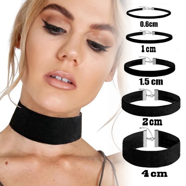 Brins Cordes Mode Coréenne Femmes Accessoires Punk Gothique Doux Velours Noir Collier Ras Du Cou Fille Cou Bijoux Colar Feminino 230710