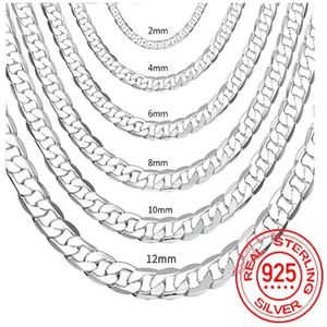 Strands Strings Mens 925 Sterling Silver Italian Cuban Curb Chain Colliers Pour Hommes Femmes Solid Silver Figaro Chain Layering Necklace 230426
