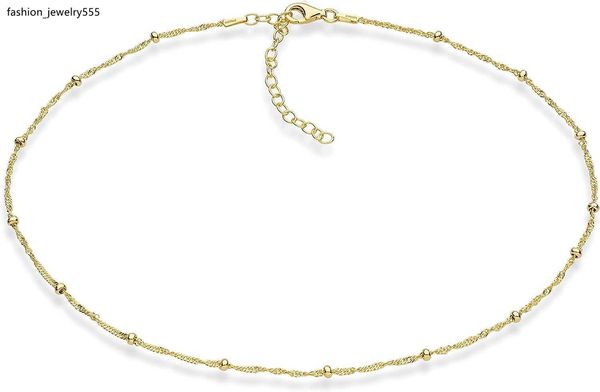 Hilos hilos miabella 18k oro sobre 925 collar de cadena de espejo espumoso de plata esterlina adecuado para mujeres y niñas hechas en Italia