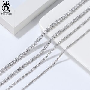 Strengen Strings ORSA JUWELEN Bling Zirkoon Tennis Ketting 925 Sterling Zilver Italiaanse Handgemaakte Iced Out CZ Ketting Sieraden Voor Mannen Vrouwen SSC 230731