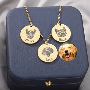 STRANDS STRINGEN Gepersonaliseerde geschenken voor moeder Unieke sieraden Pet P O Custom Dog Portret Ketting Naam Pendant Kettingen Memorial cadeau Dier 230822