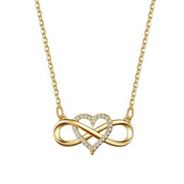 STRANDS STRINGEN Romantische mode zilveren goud kleur voor altijd liefde ketting cz lucky hart hanger voor vrouwen cadeau sieraden 230710