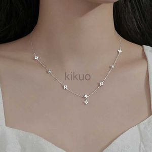 Strands Strings S925 collier trèfle porte-bonheur certifié à quatre feuilles pendentif ras du cou en argent massif breloque pour femme bijoux fins cadeau de mariage 240105