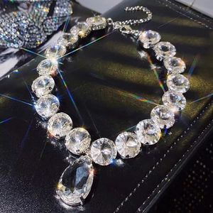 Strands Strings Sexy Super Flash Crystal Collar Cadena de clavícula Chocker Neck Jewelry Mujer 230424