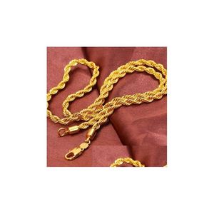 Brins, cordes simples masques de mode 18K Modèles d'explosion de collier en or 23,6 Bijoux de chaîne de liaison nouée à corde tordue Drop de Dhgarden Dhlky