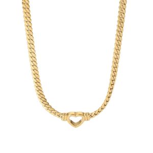 Strands Strings Tendance Chaîne cubaine en acier inoxydable Collier coeur creux Mariage Plaqué or 14 carats Collier pendentif coeur d'amour pour filles 230325