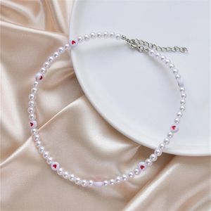 Brins cordes à la mode amour collier de perles personnalité féminine voyage fête mode clavicule accessoires collier perlas 230424
