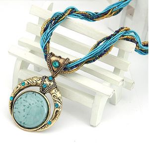 Strengen Strings Vintage Ketting Sieraden Mode Retro Bohemen Stijl Multilayer Kralen Ketting Kristal Graan Hanger 230710