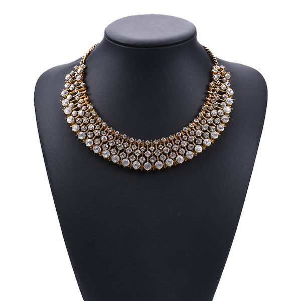 Brins Cordes ZA Déclaration Grand Col Collier Ras Du Cou Femmes Mode Indien Ethnique Vintage Grand Bavoir Cristal Bijoux Femme 221024