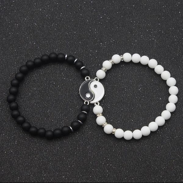 Brins Tai Chi Couple de perles bracelets pour femmes hommes meilleurs amis yin yang apparié charmes perles bracelet fashion bijoux cadeaux