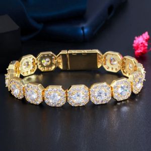 Strons trois Graces Luxury Bracelet de mariage en pierre d'or brillant Luxur