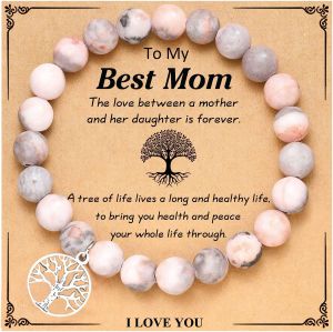 Brins à ma meilleure maman en pierre naturelle Bracelet arbre de vie