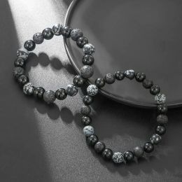 Strands Trendy 2pcs/lote Beads hechos a mano Pulsera para amantes 8/10 mm Set de piedra natural Pareja elástica Amistad Muñeco de joyería Regalos