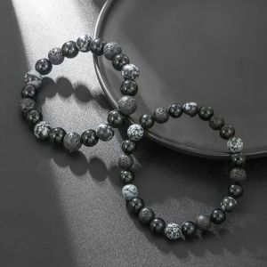 Brins à la mode 2pcs / lot Bracelet des perles faites à la main pour les amoureux 8/10 mm en pierre naturelle couple élastique couple amitié bijoux de bijoux