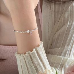 STRANDS VENTFILLE 925 Sterling Silver Love Heart Pearl -armband voor vrouwen Girl Bead Zirkon Koreaanse sieraden Gift Dropshipping