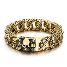 Brins de style vintage bracelet masculin en acier inoxydable en acier inoxydable gothique liaison de trace bracelets de chaîne