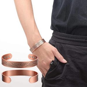 Brins vintage viding cuivre en cuivre aimant magnét pour hommes femmes bio énergie sculpture bracelet mâle bracelet unisexe bijoux de thérapie