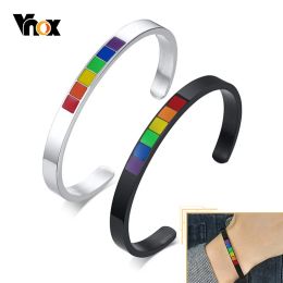 Brins vnox arc-en-ciel de bracelets bracelets de bracelet pour hommes pour hommes bijoux en acier inoxydable rose lgbt fierté cadeaux accessoire