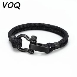 Bracelet de survie des brins VOQ Outdoor Action de survie Bracelet en acier inoxydable