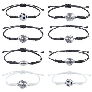 Brins femmes manne de cire de cire bracelets tressés à la main de basket basketball de basket basketball bracelet kpop bijoux ajusté en livraison gratuite