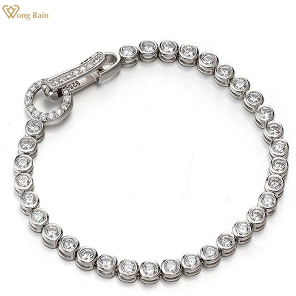 Brins wong pluvieux 100% 925 argent sterling créé Moissanite Gemstone Party Fashion Women Chain Bracelet Bracelet Fine bijoux en gros en gros