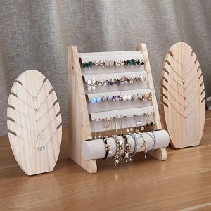 Strengen houten sieraden display standaard