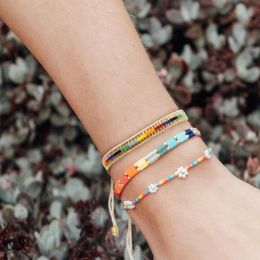 STRANDS YASTYT Miyuki Tila Bead Bracelet Sieraden Boho Rainbow Summer Beach Stapelbare Daisy Flower Boheemse armbanden voor vrouwen