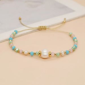 Strands Yastyt Summer Beach Jewelry New in Fashion Crystal Freshwater Pearls Golden Beads Amitié bracelet boho daity chic Design