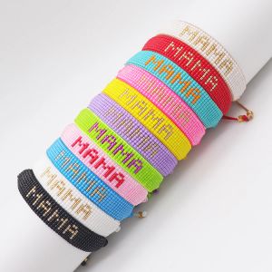 Brins Zhongvi Letter Bracelet Bracelet Fashion Mère Gift Bijoux Miyuki Pulseras Pulseras Love Mama Bracelets for Women Wholesale