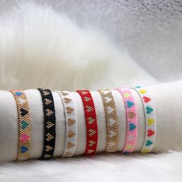 STRANDS ZHONGVI MIYUKI BRACELPE VOOR DRUMEN WEAVING HART Verstelbare sieraden Vriendschap Boho kleurrijke zirkoon armbanden geschenk groothandel