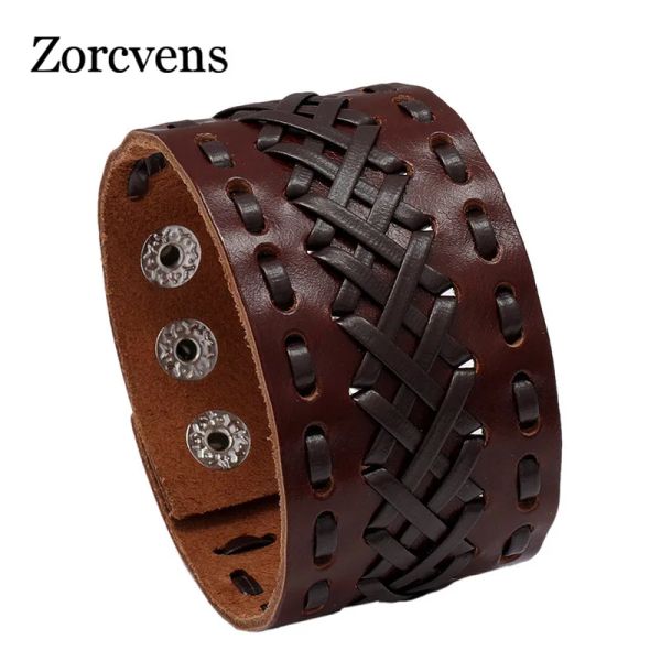 Brins zorcvens noir enveloppe tissé new mode bracelets bracelets masculins bracelet en cuir bracelet bracelet bracelet en gros bijoux cadeau