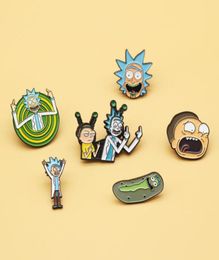 Strange des alcooliques scientifique Rick Sanchez Émail Email American Science Fiction Comédie Cartoon Brooch for Swarf Coat Badge2948353