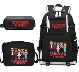 Mochila de lona Stranger Things Set Bolsas escolares para niñas para niños.