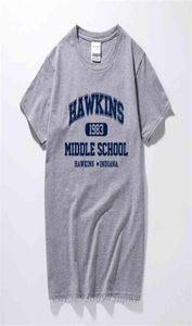 STRANGER THINGS Hawkins High School t-shirts met korte mouwen T-shirts 100 katoenen jersey joggers 2107061968971