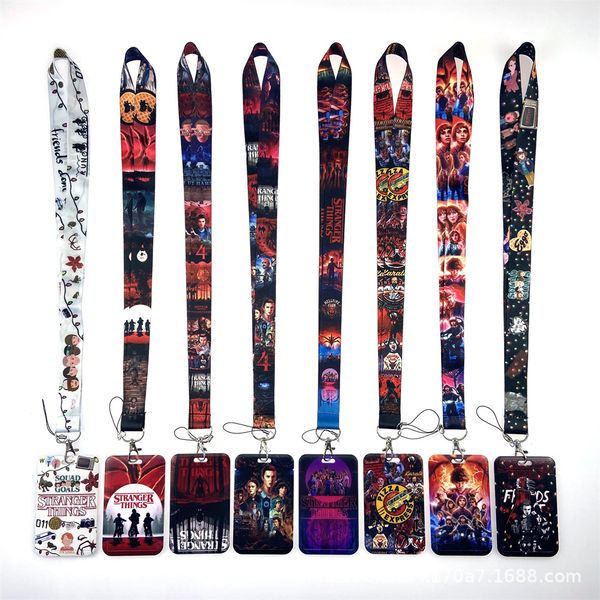 Stranger Things Hot TV Show Llaveros Cordón para teléfono celular clave Cuerda colgante Tarjeta de identificación USB Titular de la insignia Llavero DIY Lanyards Amigos Regalo dhgate