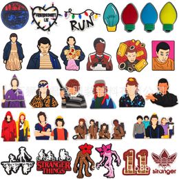 Stranger Things Movie Film Charms Anime Charms Wholesale Childhood Memories Funny Gift Cartoon Charms Shoe Accessories PVC Decoration Buckle Soft Rubber