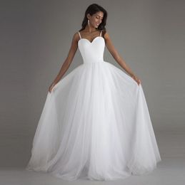 Strap une robe de mariée en ligne pour la mariée princesse satin simple robe de mariée en chérie 2023 Boho Designer Bridal Brids plus taille