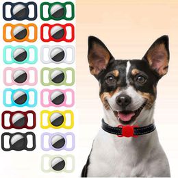 Sangle bande étui pour Airtag collier de chien étiquette Silicone couvre étuis Anti-perte protection animaux de compagnie GPS suivi localisateur sxaug07