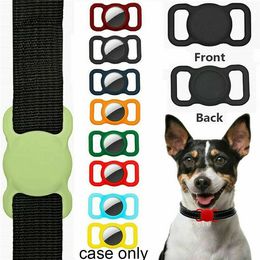 Strap Band Case for Airtag Dog Collar Tag Siliconen Covers Anti-Moste Cases Protective Pets GPS Tracking LocatorZC1137