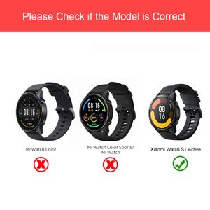 Paquete de fundas de correa para Xiaomi Mi Color2 S1 Active Smart Watch, juegos de bandas de parachoques, funda protectora de TPU, accesorios luminosos